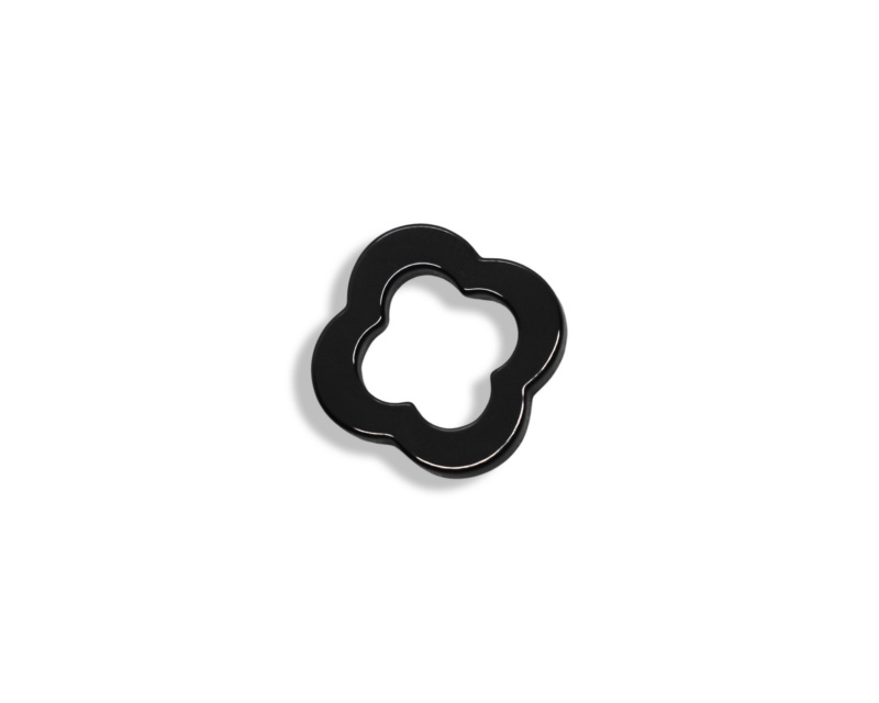 Элемент из керамики "Клевер" цвет черный 16мм Черный